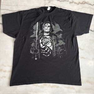 Tultex Black Short-Sleeve Graphic Tee with White/Grey Illustration